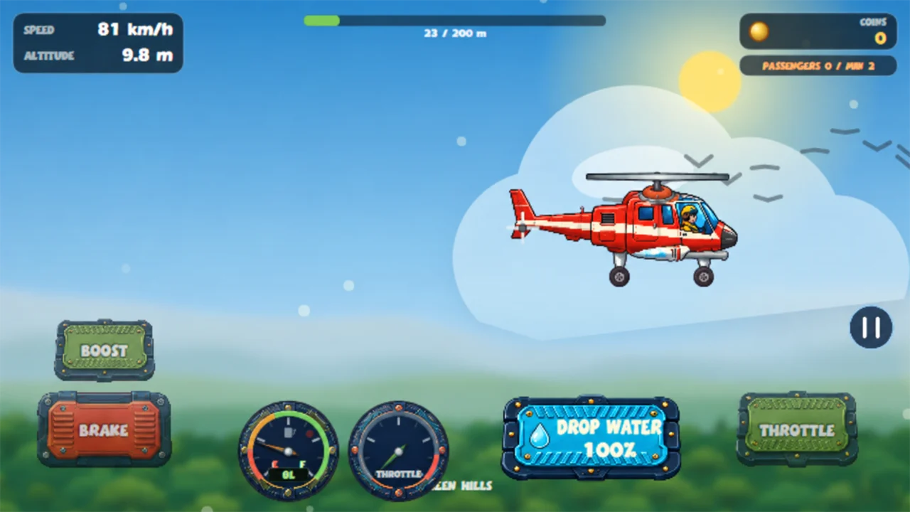 Let helikoptera kroz zeleno okruženje